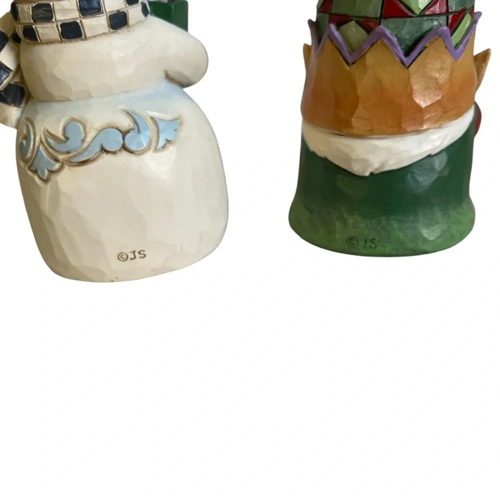 Jim Shore Heartwood Creek Snowman & Elf 2pc Holiday Set